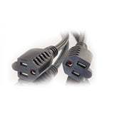 C2G 6ft (1.8m) 16 AWG 1-to-2 Power Cord Splitter (1 NEMA 5-15P to 2 NEMA 5-15R)