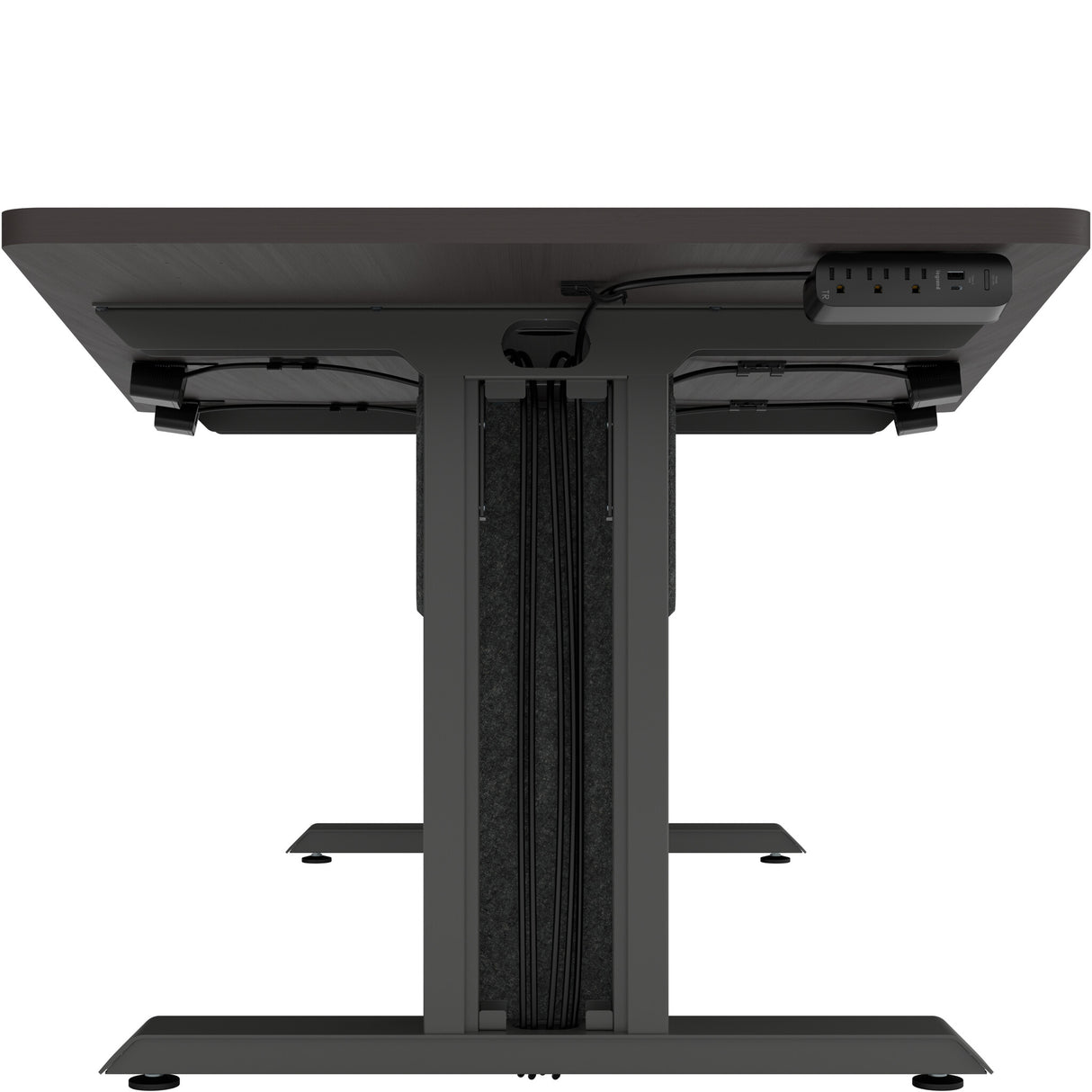 Middle Atlantic ForumTM 90" Angle Table for 5 to 7 People, 30" Seated Height, Asian Night Table Top with Dark Table Base