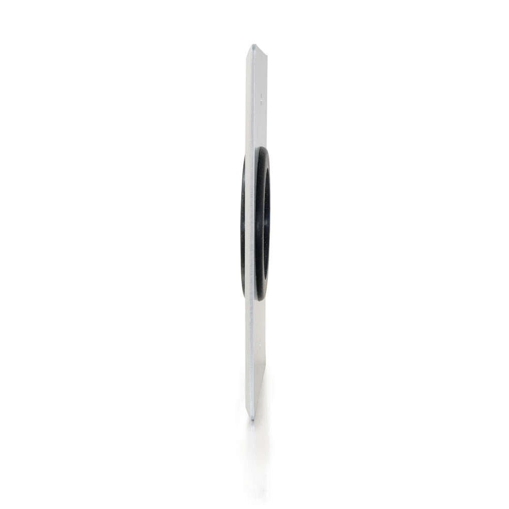 C2G 1.5in Grommet Cable Pass Through Single Gang Wall Plate - Brushed Aluminum