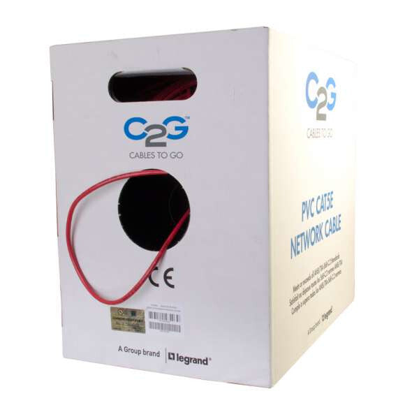 C2G 1000ft Cat5e UTP networking cable Red 304.5 m U/UTP (UTP)