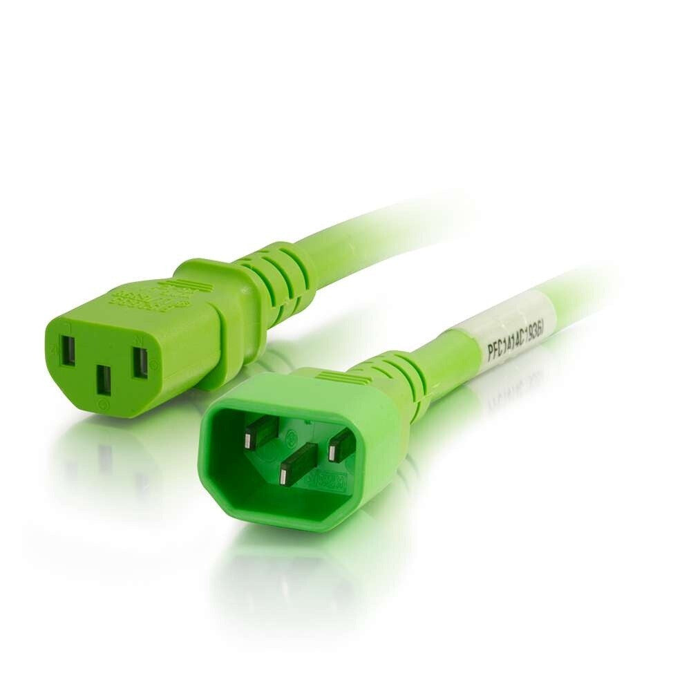 C2G 6ft (1.8m) 14AWG Power Cord (IEC320C14 to IEC320C13) - Green