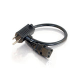 C2G 3ft (0.9m) 16 AWG Universal Power Cord With Extra Outlet - LIMITED AVAILABILITY