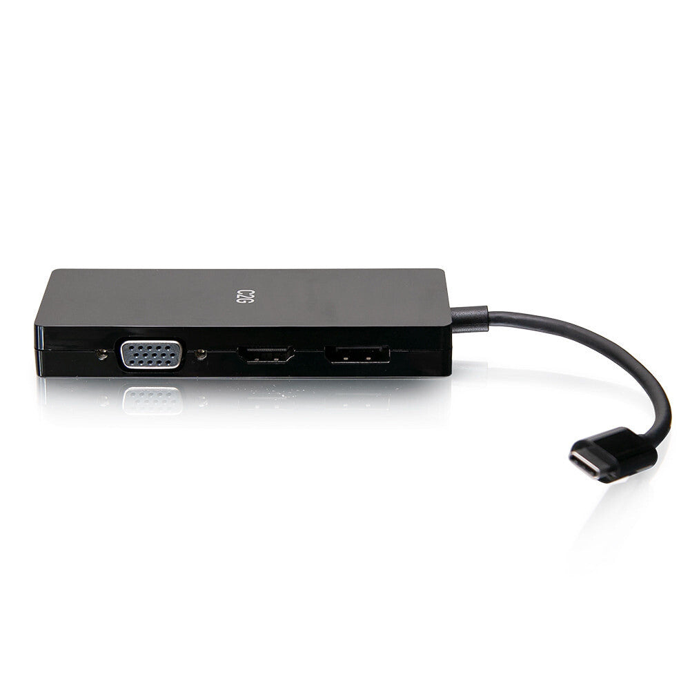 C2G USB-C® Multiport Adapter, 4-in-1 Video Adapter with HDMI®, DisplayPortTM, DVI, & VGA - 4K 60Hz