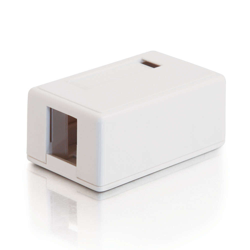 C2G 1-Port Keystone Jack Surface Mount Box - White