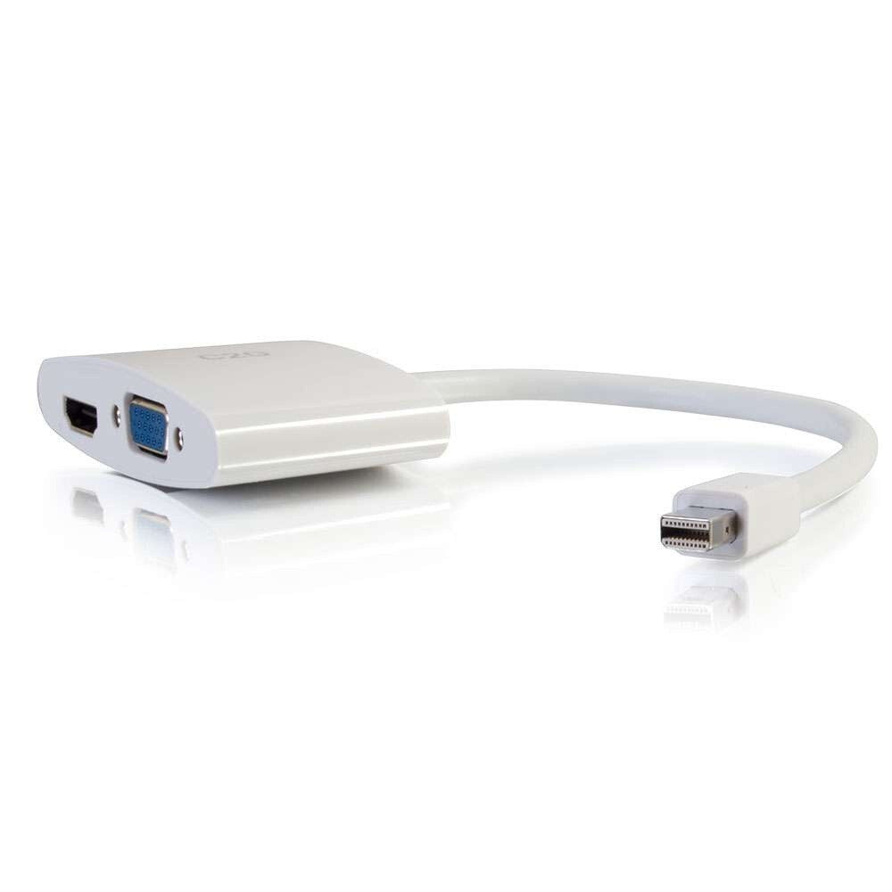 C2G 8in Mini DisplayPortTM Male to 4K HDMI® or VGA Female Adapter Converter - White