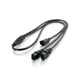 C2G 6ft (1.8m) 16 AWG 1-to-2 Power Cord Splitter (1 IEC320C14 to 2 IEC320C13)