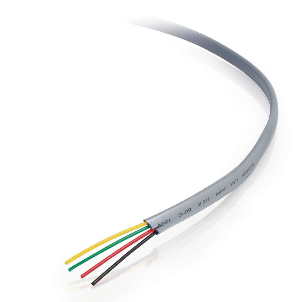 C2G 500ft (152.4m) 28AWG 4-Conductor Silver Satin Modular Flat Telephone Cable Reel
