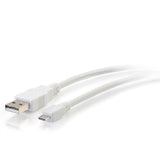 C2G 1ft (0.3m) USB 2.0 A to Micro-B Cable M/M - White