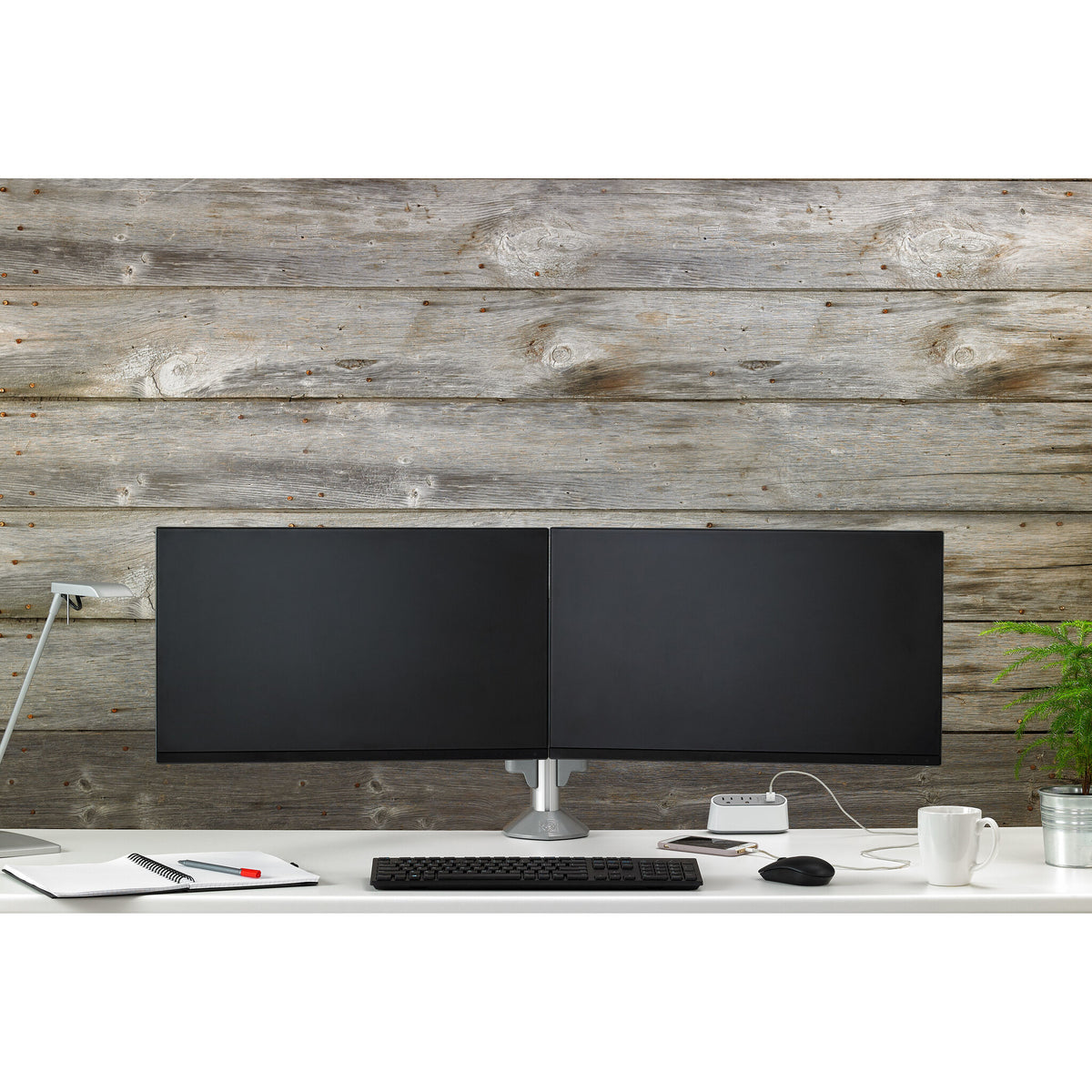 Chief KX Low-Profile Dual Monitor Arm, Column Desk Mount, Black