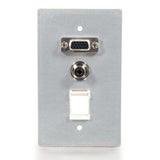 C2G Single Gang HD15 + 3.5mm + (1) Keystone Wall Plate Aluminium