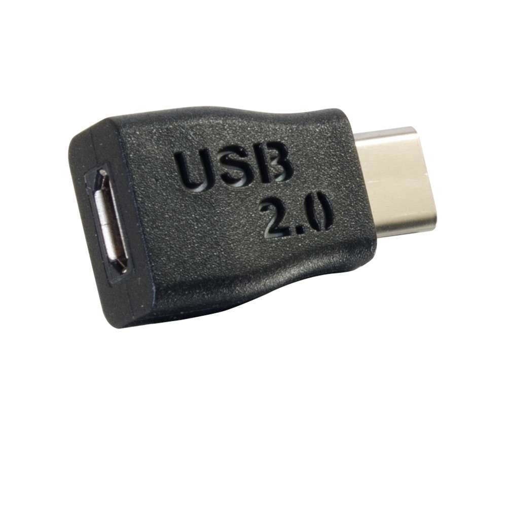 C2G USB 2.0 USB-C® to USB Micro-B Adapter Converter M/F - Black