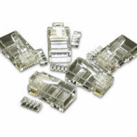 C2G RJ45 Cat5E Modular Plug for Round Solid/Stranded Cable 25pk wire connector RJ-45 Transparent