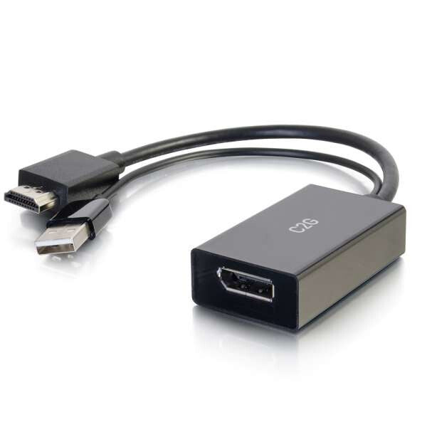 C2G 22323 video cable adapter DisplayPort HDMI + USB Black
