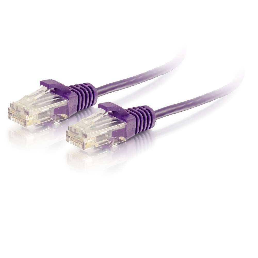 C2G 3ft (0.9m) Cat6 Snagless Unshielded UTP Slim Ethernet Network Patch Cable - Purple