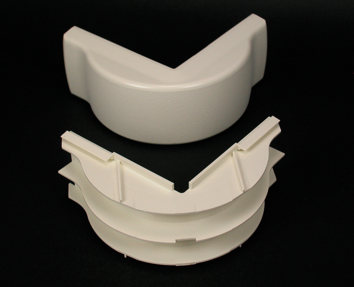 WIREMOLD 2318DFO-WH 2300 Radiused Divided External Elbow Fitting in White
