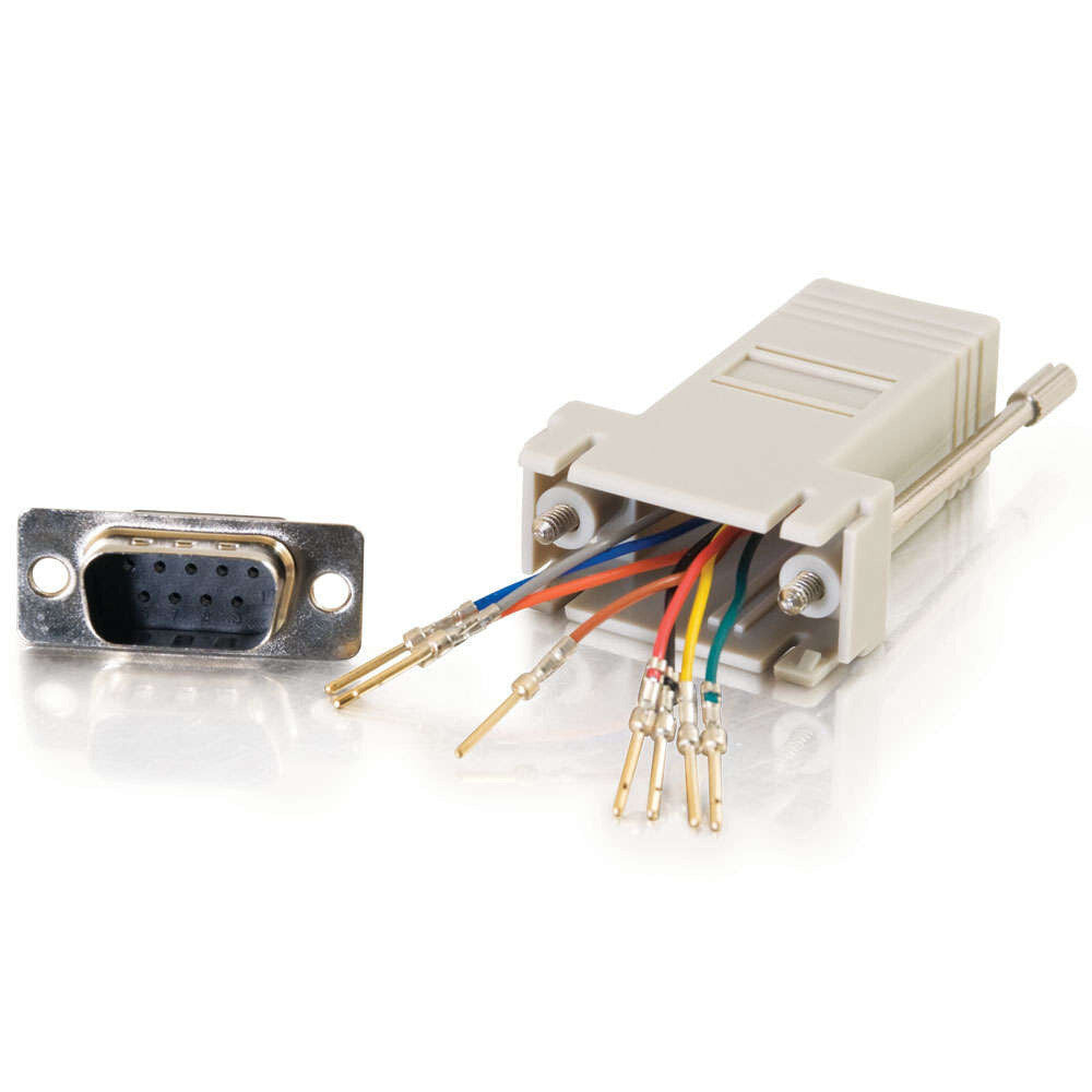 C2G RJ45 to DB9 Male Serial RS232 Modular Adapter - Gray