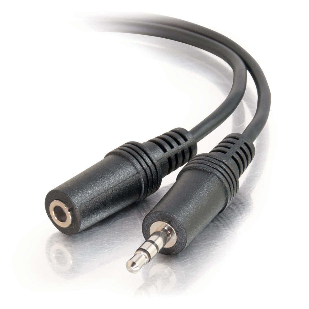 C2G 1.5ft (0.46m) 3.5mm M/F Stereo Audio Extension Cable