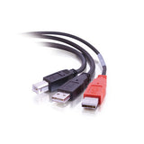 C2G USB 2.0 B Male -> 2 USB A Male Y-Cable USB cable 1.8 m USB B 2 x USB A Black