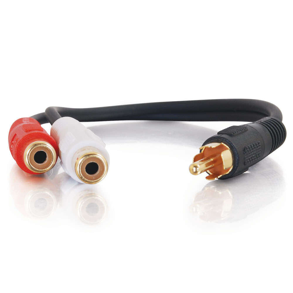 C2G 0.5ft (0.15m) Value SeriesTM One RCA Mono Male to Two RCA Stereo Female Y-Cable