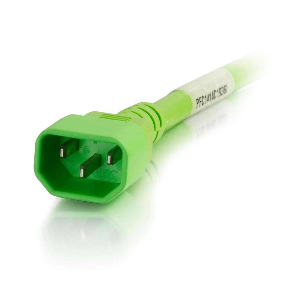 C2G 5 ft 14AWG Power Cord (IEC320C14 to IEC320C13) - Green