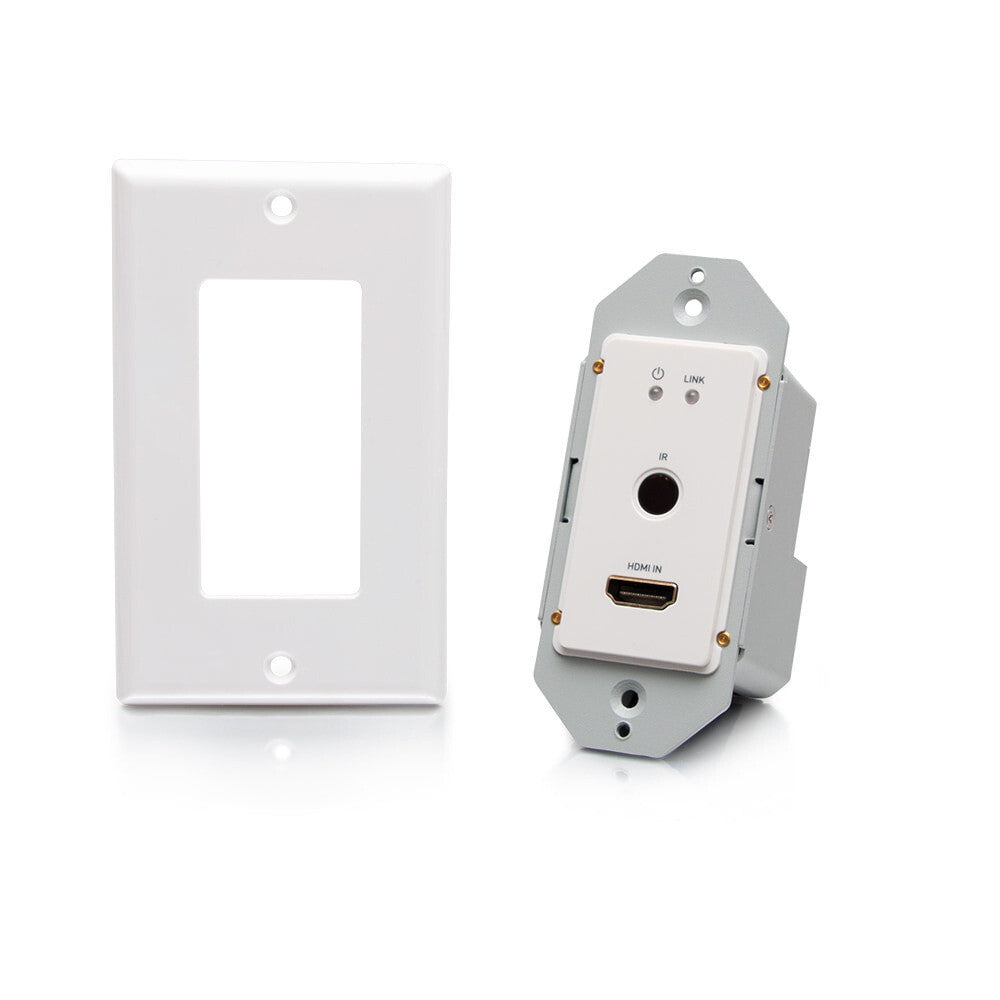 C2G HDMI HDBaseT + RS232 and IR over Cat Extender Single Gang Wall Plate Transmitter - 4K 60Hz