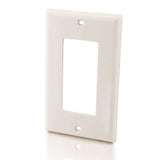 C2G Decorative One Cutout Single Gang Wall Plate - White