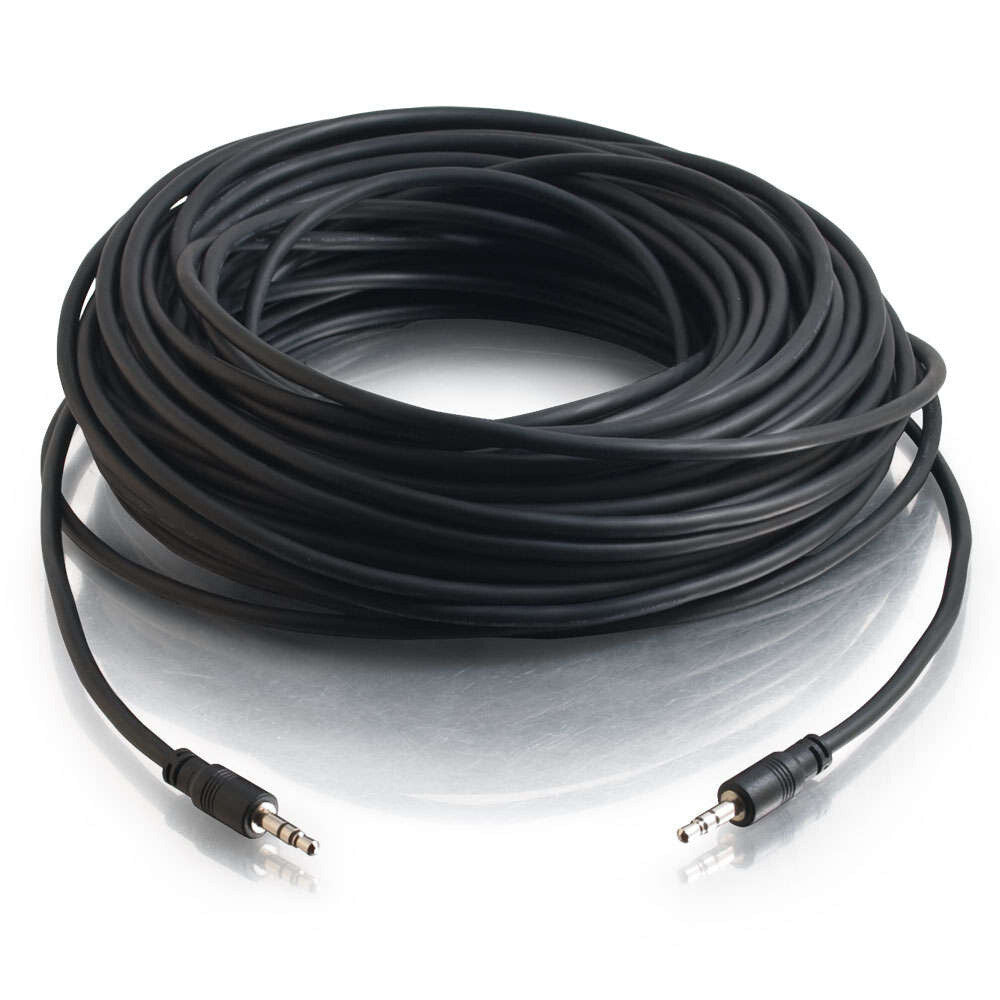 C2G 50ft (15.2m) 3.5mm Stereo Audio Cable With Low Profile Connectors M/M - In-Wall CMG-Rated