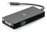 C2G USB-C Multiport Adapter, 4-in-1 Video Adapter with HDMI, DisplayPort, DVI, & VGA - 4K 60Hz