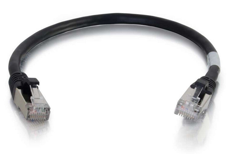 C2G 6" Cat6a STP networking cable Black 0.15 m U/FTP (STP)