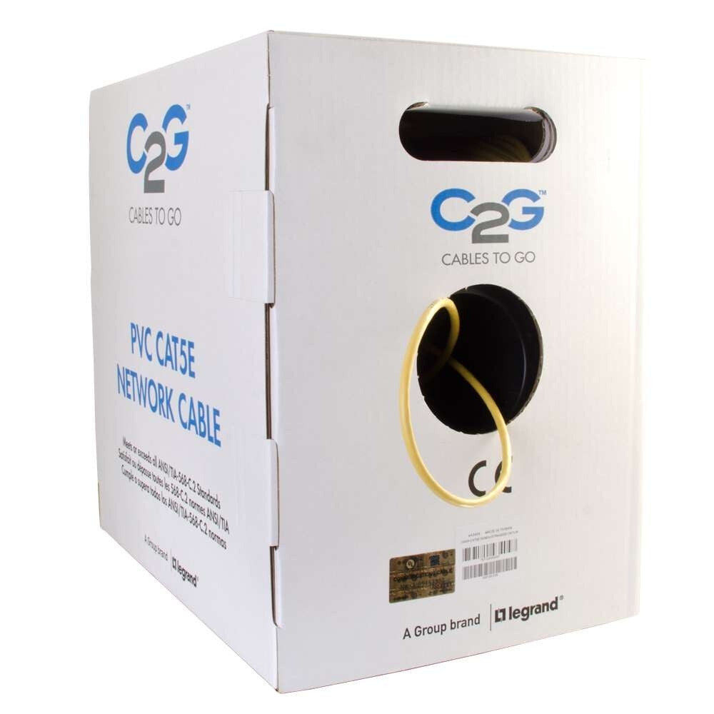 C2G 1000ft (304.8m) Cat5e Bulk Unshielded UTP Ethernet Network Cable with Stranded Conductors - In-Wall CM-Rated - Yellow