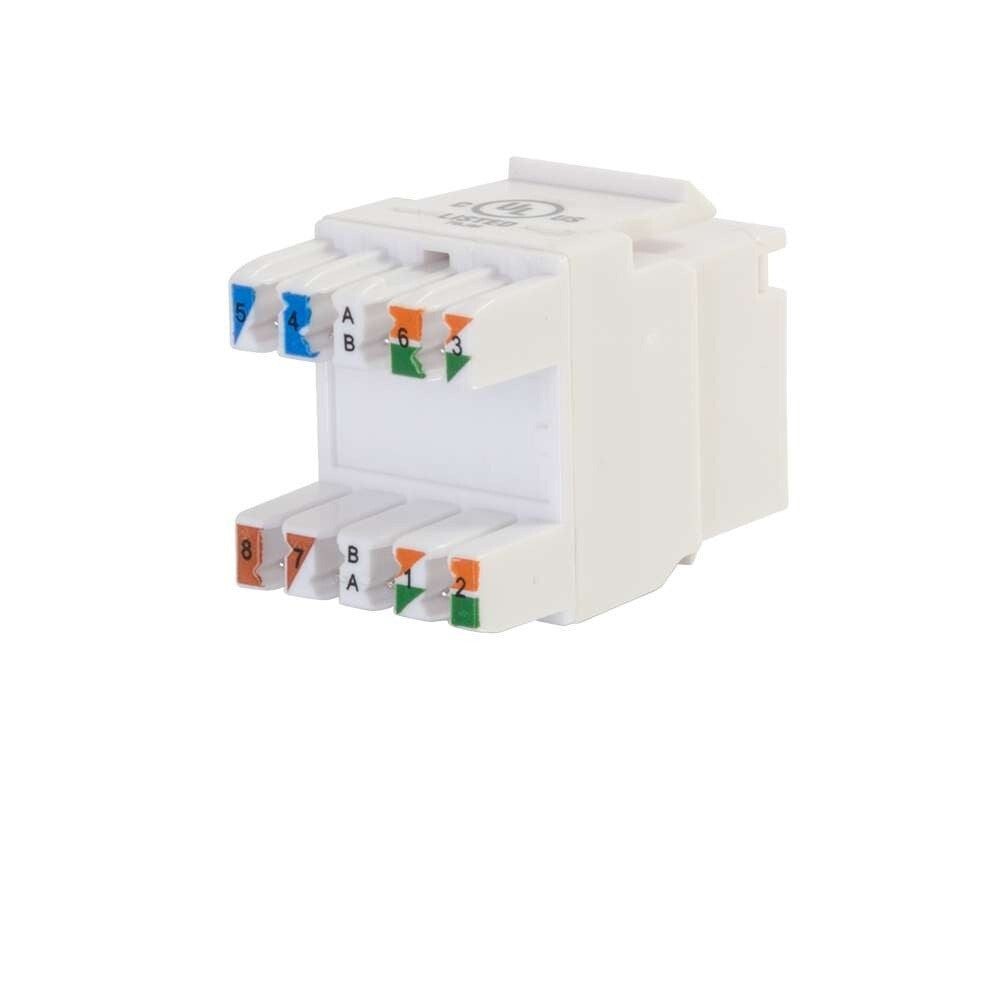 C2G 180° Cat6 RJ45 UTP Keystone Jack - White