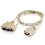 C2G 6ft (1.8m) DB25 Male to DB9 Female Serial RS232 Null Modem Cable