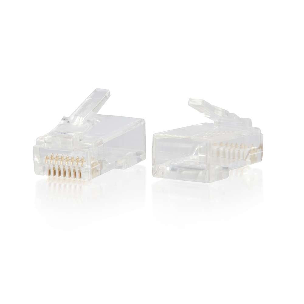 C2G RJ45 Cat6 Modular Plug for Round Solid/Stranded Cable Multipack (100 pack)