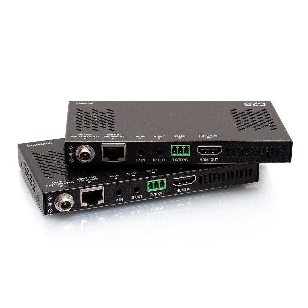 C2G HDMI HDBaseT + RS232 and IR over Cat Extender Box Transmitter to Box Receiver (18Gbps) - 4K 60Hz