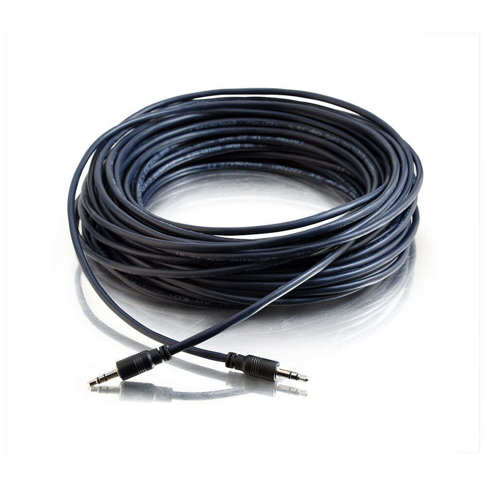 C2G 50ft (15.2m) 3.5mm Stereo Audio Cable with Low Profile Connectors M/M - Plenum CMP-Rated
