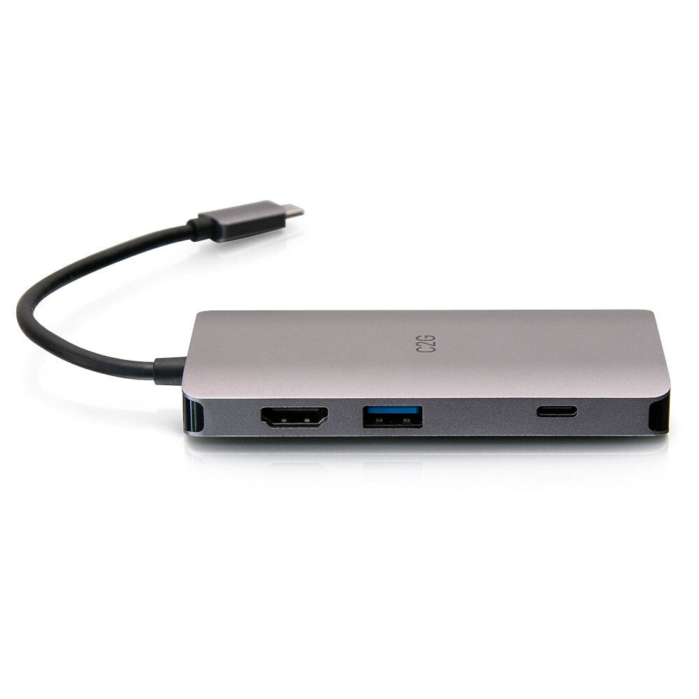 C2G USB-C 8-in-1 Mini Dock with HDMI, 2x USB-A, Ethernet, SD Card Reader, and USB-C Power Delivery
