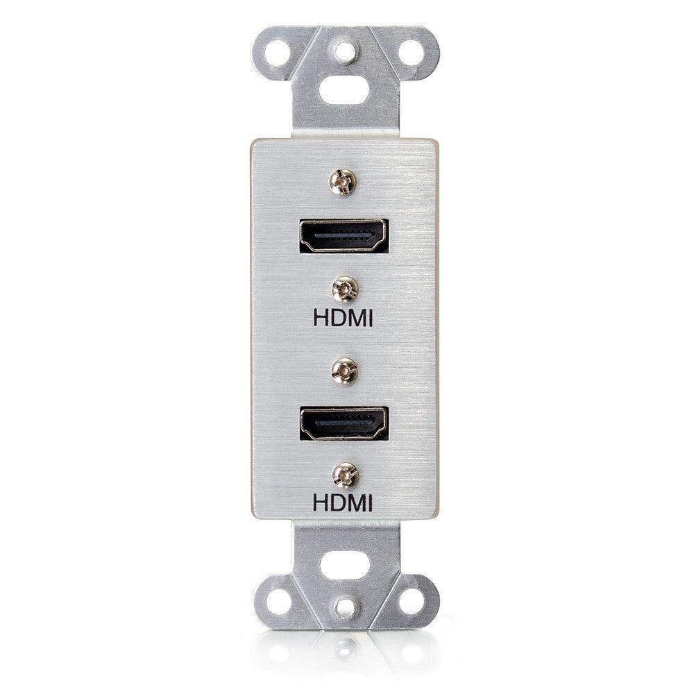 C2G Dual HDMI® Pass Through Decorative Wall Plate - Aluminum