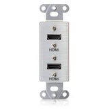 C2G Dual HDMI® Pass Through Decorative Wall Plate - Aluminum