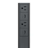 WIREMOLD P4HUHUGR socket-outlet 2x Type B + USB Type A + USB Type-C Graphite