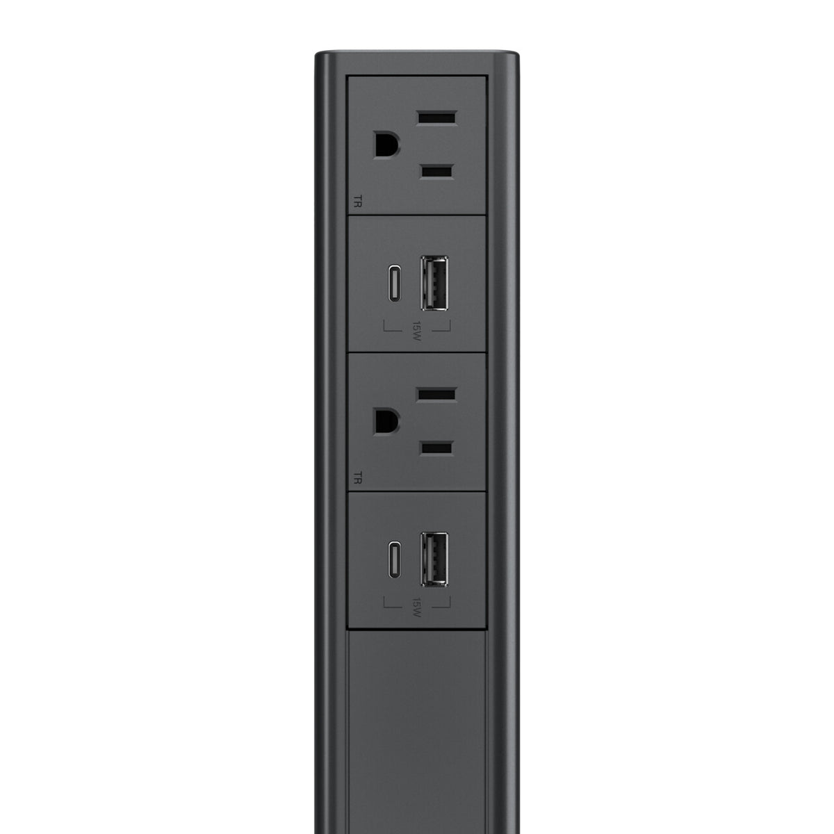 WIREMOLD P4HUHUGR socket-outlet 2x Type B + USB Type A + USB Type-C Graphite