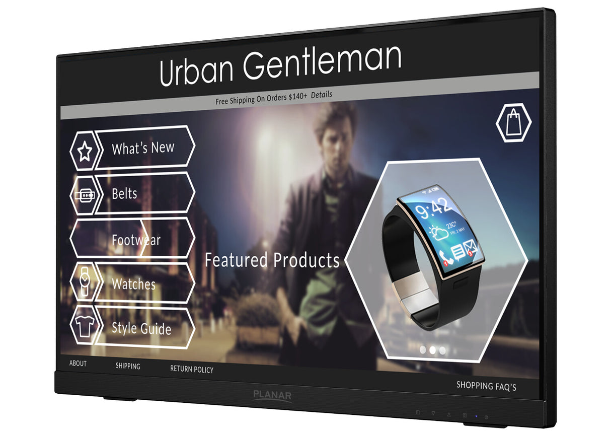 Planar Systems PCT2235 computer monitor 54.6 cm (21.5") 1920 x 1080 pixels Full HD LCD Touchscreen Black