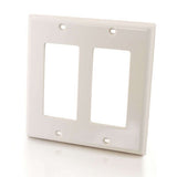 C2G Decorative Dual Gang Wall Plate - White