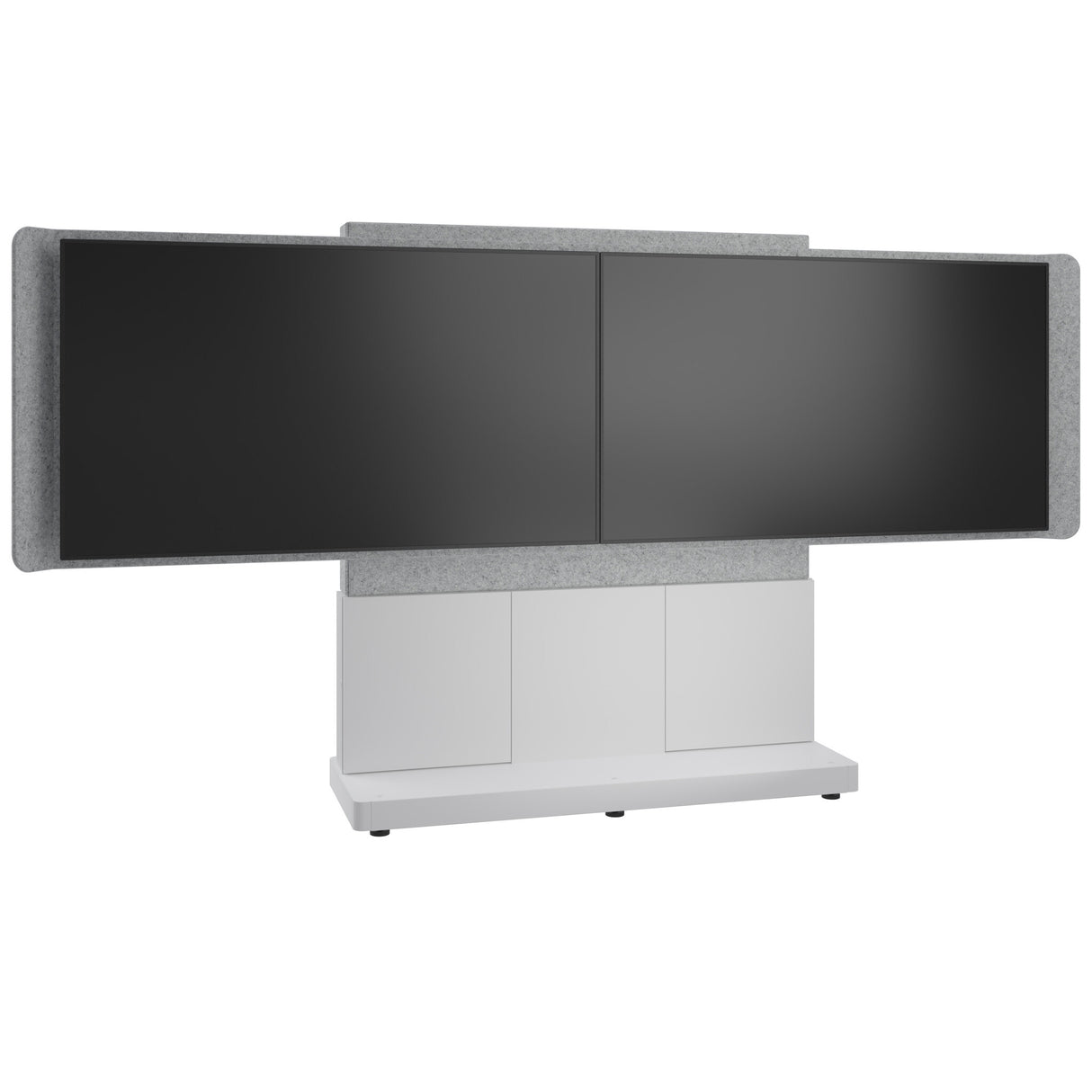 Middle Atlantic ForumTM Free-Standing 66" (3 Bay) Display Stand for (2) 56" to 65" Displays, Light Finish