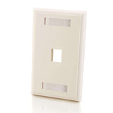 C2G One Keystone Single Gang Wall Plate - White