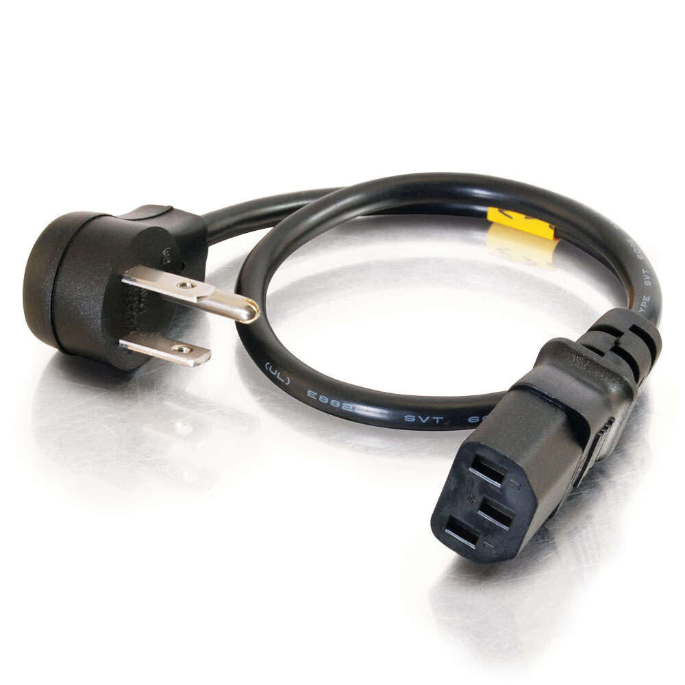 C2G 1.5ft (0.46m) 18 AWG Universal Flat Panel Power Cord (NEMA 5-15P to IEC320C13)