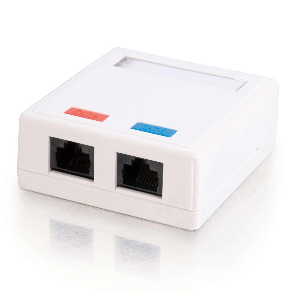 C2G 2-Port Cat5E Surface Mount Box - White