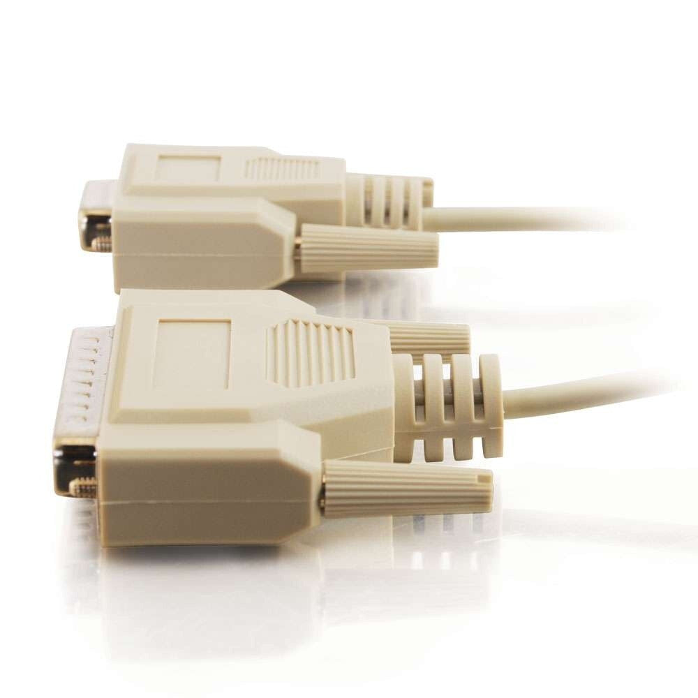 C2G 6ft (1.8m) DB25 Male to DB9 Female Serial RS232 Null Modem Cable