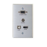 C2G RapidRun HDMI Female, VGA Female, 3.5mm Stereo Female, USB-B Female HDMI Female, RapidRun 15-pin Male, USB-A Female Aluminium