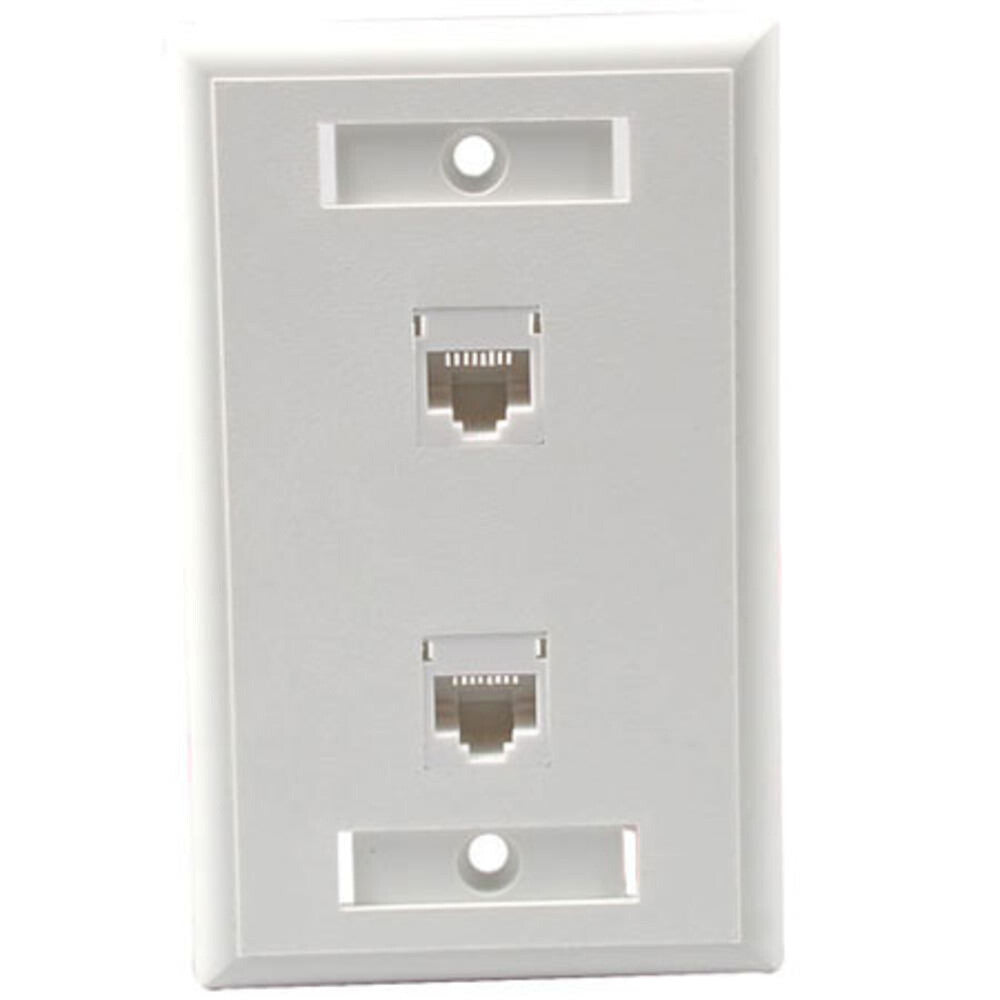 C2G Two Port Cat5E RJ45 Configured Single Gang Wall Plate - White