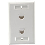 C2G Two Port Cat5E RJ45 Configured Single Gang Wall Plate - White